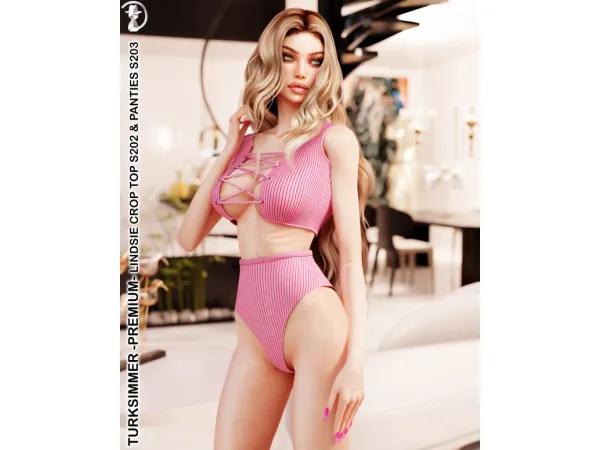 LINDSIE SET - Crop Top S202 + Panties S203 by turksimmer