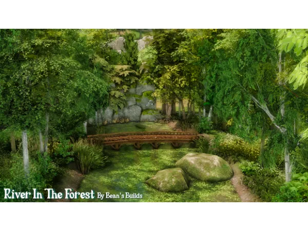 Alpha River In The Forest Followers Gift by Bean's Builds - The Sims 4 Custom Content