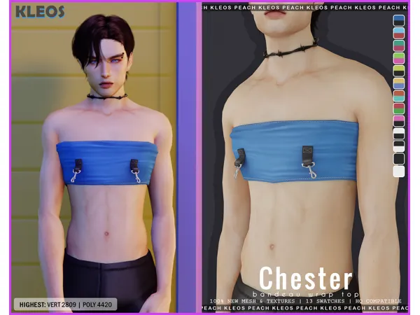 Alpha Chester Bandeau Wrap Top - The Sims 4 Custom Content