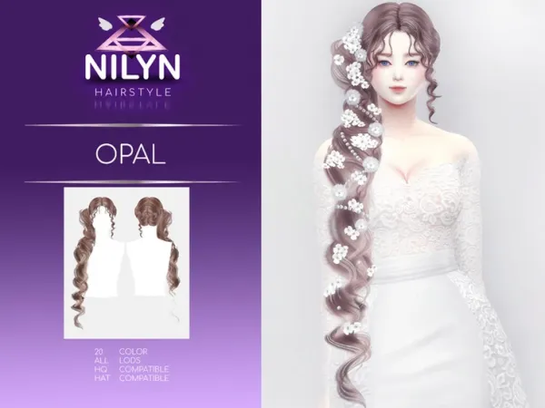 Alpha OPAL HAIR by Nilyn - The Sims 4 Custom Content
