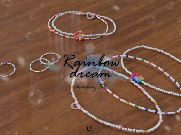 Alpha [EGGSIMS] Rainbow Dream Acc Set (Anklet 02 Bracelet 02 Ring 01) - The Sims 4 Custom Content