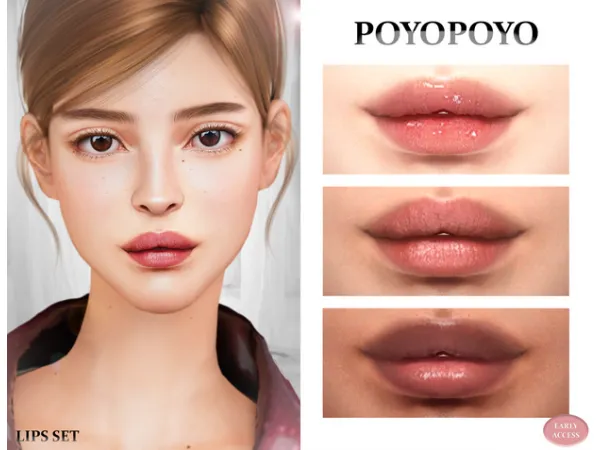 Alpha LIPS SET by PoyoPoyo - The Sims 4 Custom Content