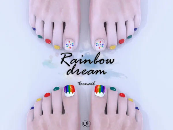 Alpha [EGGSIMS] Rainbow Dream toenail (toenail 05AB) - The Sims 4 Custom Content
