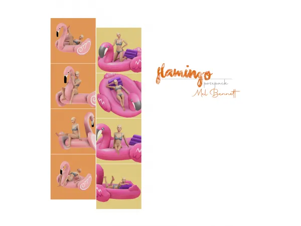 Mix Flamingo Posepack - The Sims 4 Custom Content