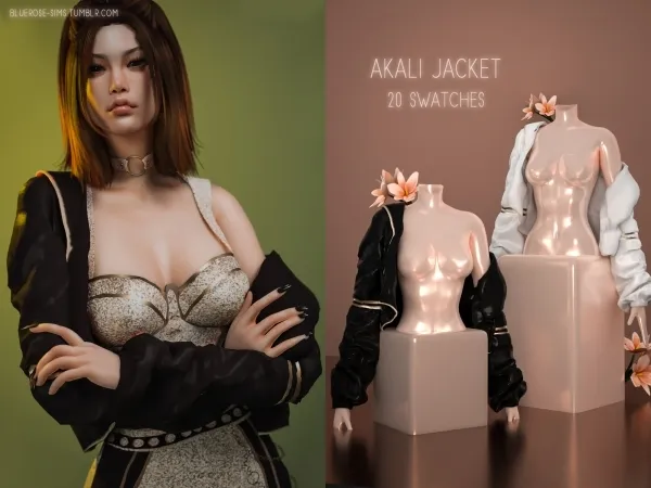 Alpha akali jacket brsims - The Sims 4 Custom Content