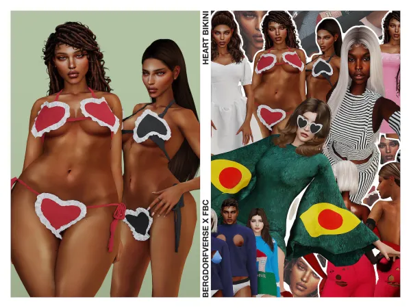Alpha Heart Bikini Fashion Brand Company (Official Collaboration) - The Sims 4 Custom Content