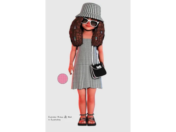 Alpha toddler Girls Summer Dress Hat by Littletodds - The Sims 4 Custom Content