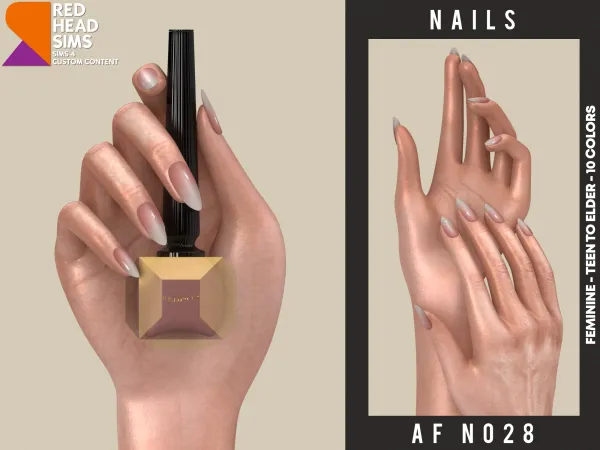 Alpha AF NAILS N028 - The Sims 4 Custom Content