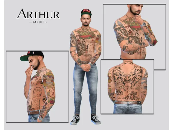 Mix 25 PATRON Tattoos PACK all for FREE (Mick) by McLayneSims - The Sims 4 Custom Content