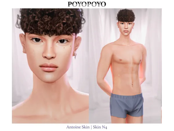Alpha [poyopoyo] Antoine Skin set Moles N1 Eyebags N1 SKIN N4 by PoyoPoyo - The Sims 4 Custom Content