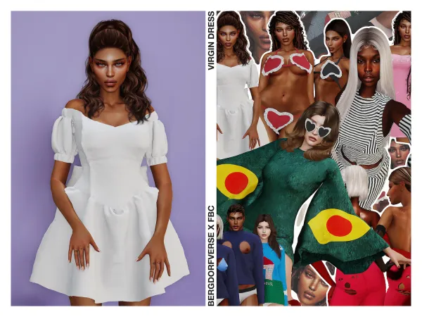Alpha Virgin Dress Fashion Brand Company (Official Collaboration) - The Sims 4 Custom Content