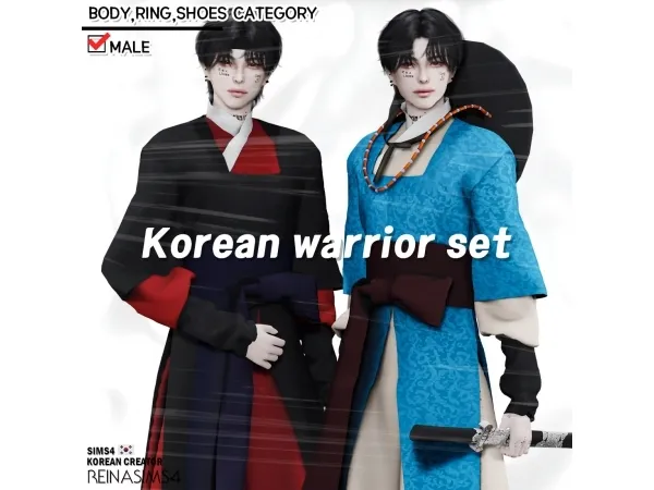 Alpha Korean warrior set by Reina Sims4 - The Sims 4 Custom Content