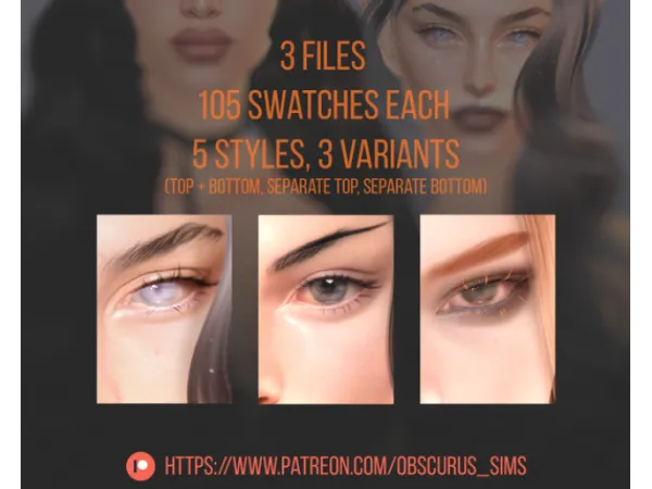 Alpha 3D EYELASHES by obscurus_sims - The Sims 4 Custom Content