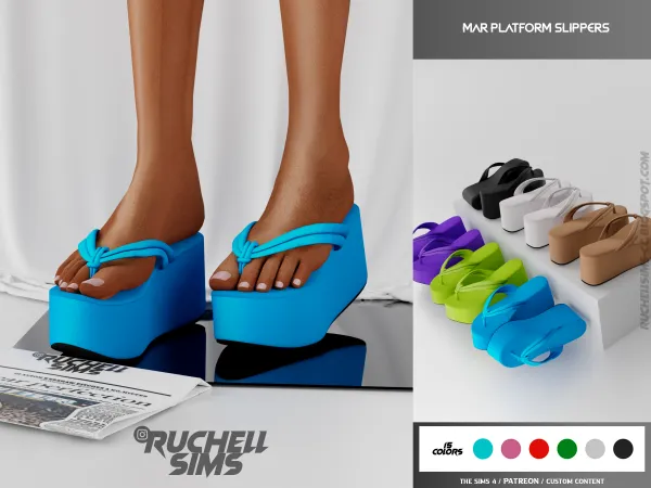 Alpha MAR PLATAFORM SLLIPERS FREE by ruchellsims - The Sims 4 Custom Content