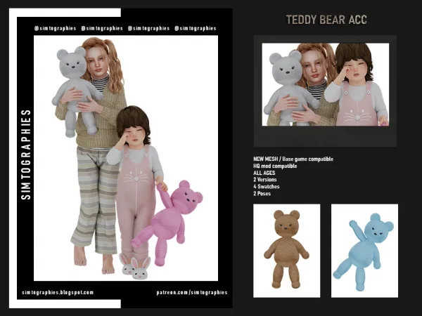 Alpha Teddy Bear Acc and Poses - The Sims 4 Custom Content