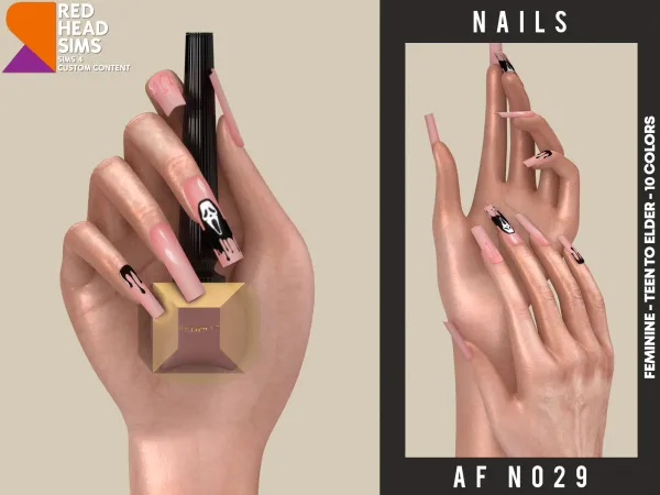 Alpha AF NAILS N029 - The Sims 4 Custom Content