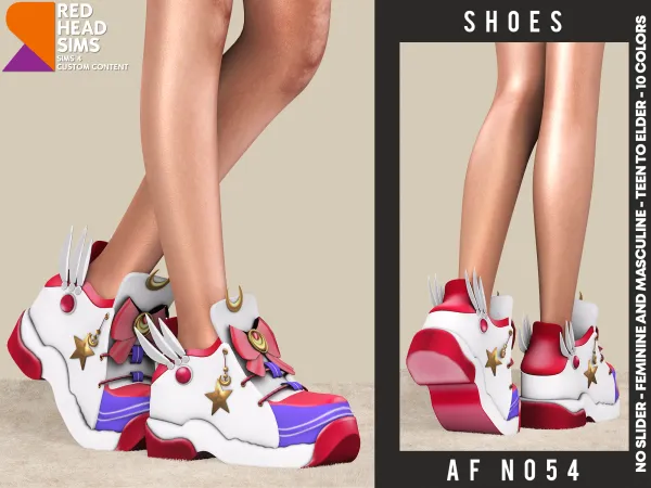 Alpha AF SHOES N054 NO SLIDER FEMININE AND MASCULINE by redheadsims - The Sims 4 Custom Content