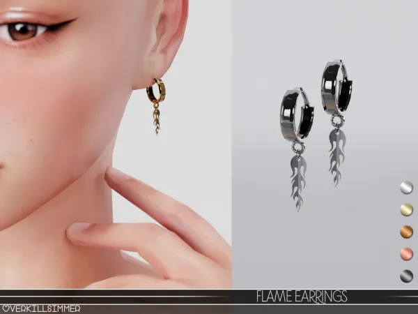 Alpha Flame earrings - The Sims 4 Custom Content
