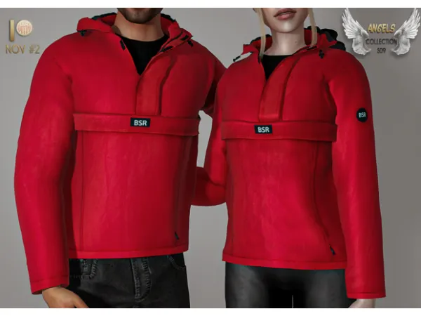 Alpha Couple Outfit Basic Kangaroo Pocket Jacket S09 tr by busra - The Sims 4 Custom Content