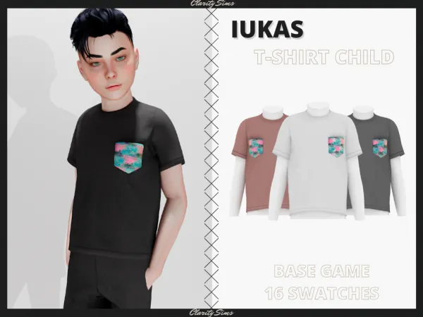Alpha Iukas T Shirt Child - The Sims 4 Custom Content