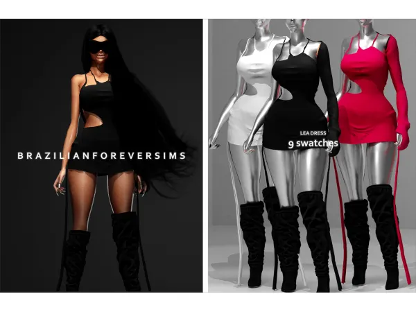 Alpha 19 LEA DRESS by diggoverse - The Sims 4 Custom Content