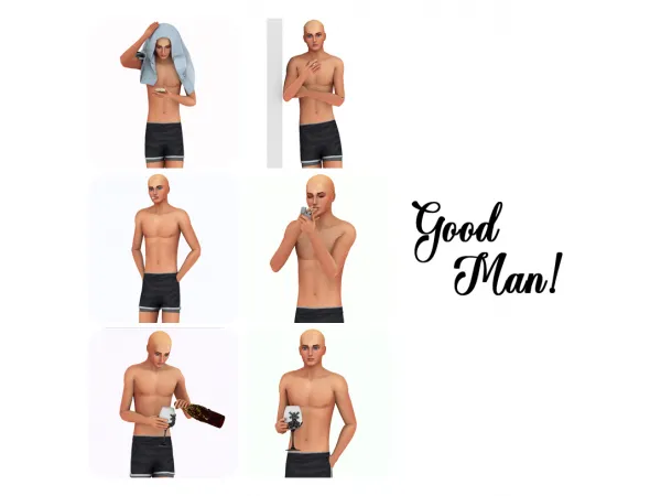 Maxis Match Good Man Posepack (Patreon Early Access) - The Sims 4 Custom Content