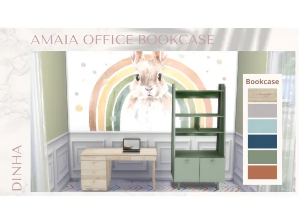 Mix Amaia Office Bookcase - The Sims 4 Custom Content