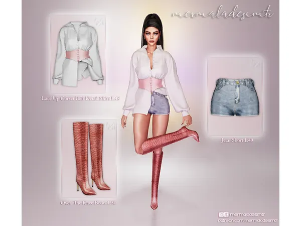 Alpha Over The Knee Boots by simsfinds - The Sims 4 Custom Content