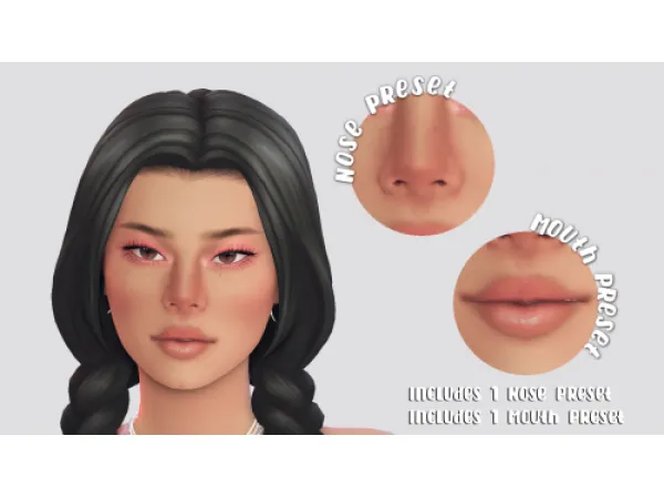 Mix Nose Mouth Preset by Deery - The Sims 4 Custom Content