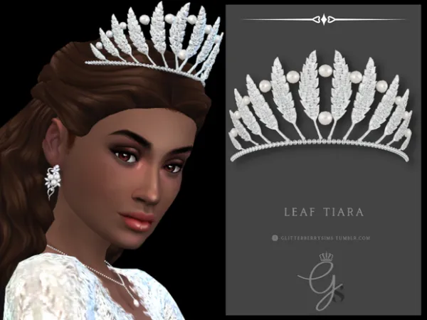 Alpha Leaf Tiara by Glitterberry Sims - The Sims 4 Custom Content