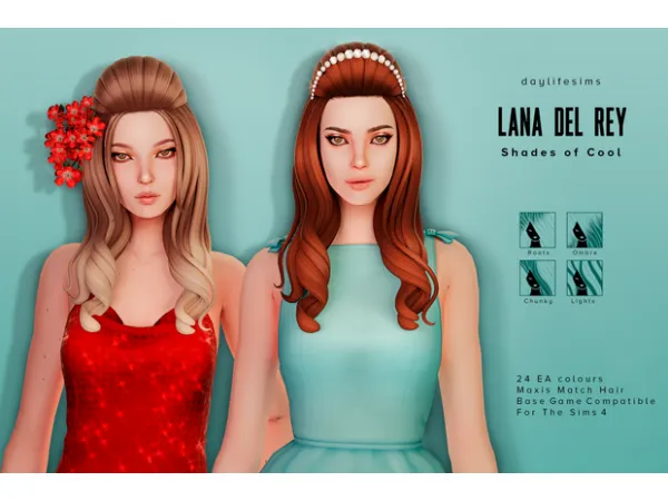 Maxis Match LANA DEL REY SET Shades of Cool by daylifesims - The Sims 4 Custom Content