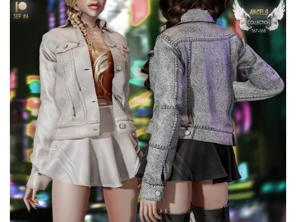 Alpha RUMORS OUTFIT (DENIM JACKETSKIRT) S67 S68 tr by busra - The Sims 4 Custom Content
