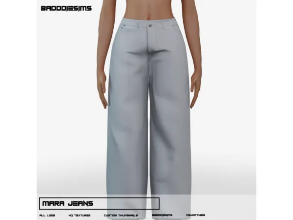 Alpha MARA JEANS by simsfinds - The Sims 4 Custom Content