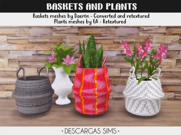 Maxis Match Baskets and Plants - The Sims 4 Custom Content