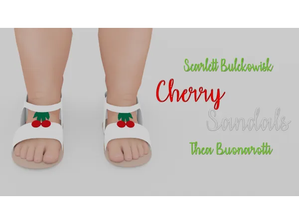 Alpha [Scarlett Bulckowisk] Cherry Sandals - The Sims 4 Custom Content