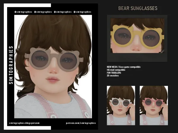 Alpha Bear Sunglasses - The Sims 4 Custom Content
