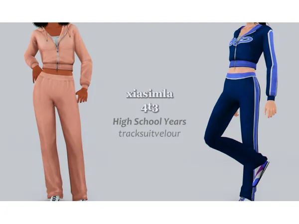 4t3 High School Years Tracksuit Velour Top & Pants for