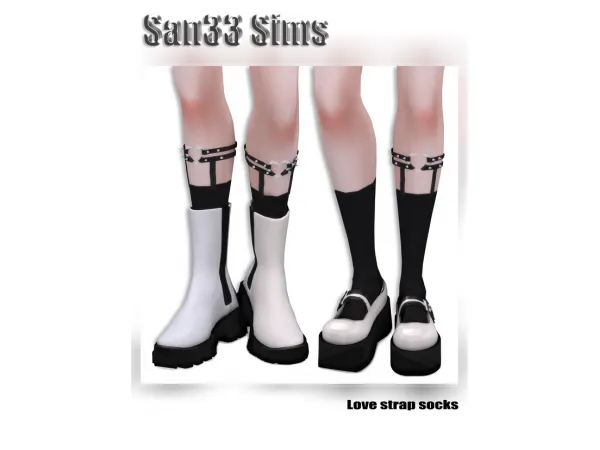 Alpha Love strap socks by san33 - The Sims 4 Custom Content