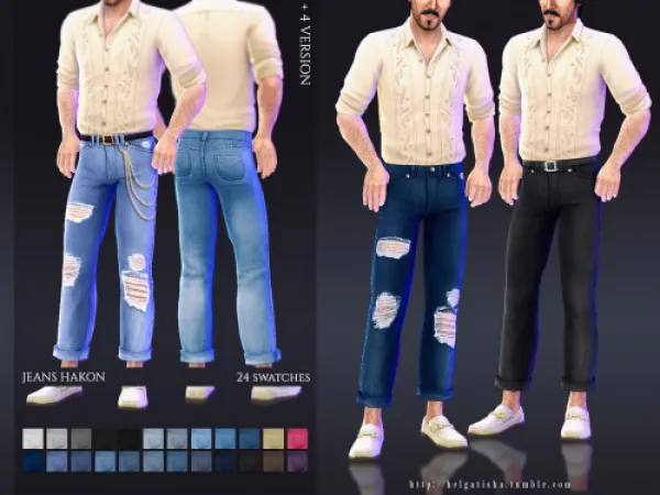 Maxis Match [helgatisha] Jeans Hakon - The Sims 4 Custom Content