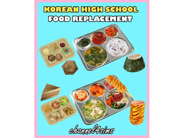 Alpha Korean High School Food Replacement by channel4sims - The Sims 4 Custom Content
