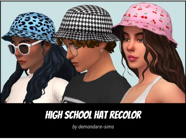 Maxis Match High School hat recolor by demondare - The Sims 4 Custom Content