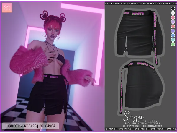 Alpha Saga Mini Skirt - The Sims 4 Custom Content