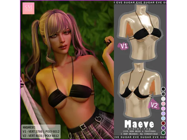 Maeve Bralet Top - The Sims 4 Custom Content