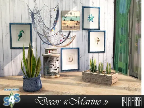 Alpha Decoration for the beach house by Marine - The Sims 4 Custom Content