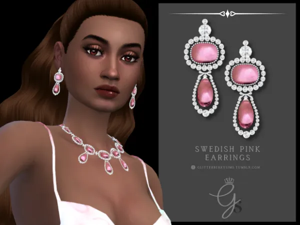Mix Swedish Pink Earrings by simsfinds - The Sims 4 Custom Content
