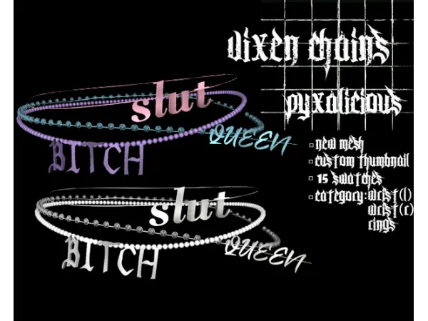 Alpha vixen chains by pyxalicious - The Sims 4 Custom Content
