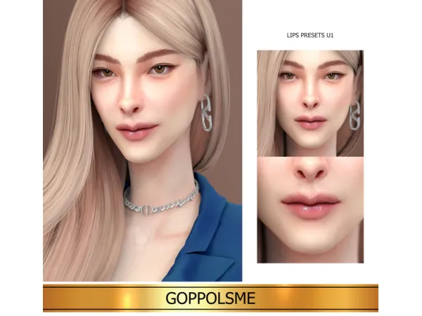 Alpha GOLD LIPS PRESETS U1 by GPME - The Sims 4 Custom Content