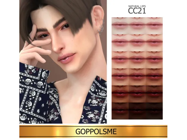 Alpha GOLD Natural Lips CC21 by GPME - The Sims 4 Custom Content