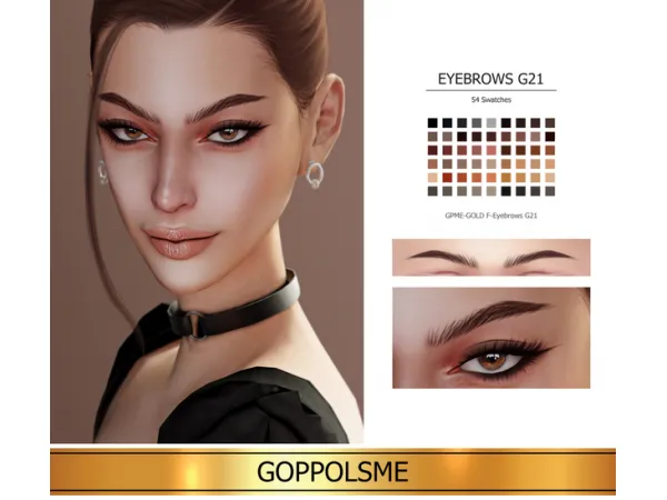 Alpha GPME GOLD F Eyebrows G21 by GoppolsMe - The Sims 4 Custom Content