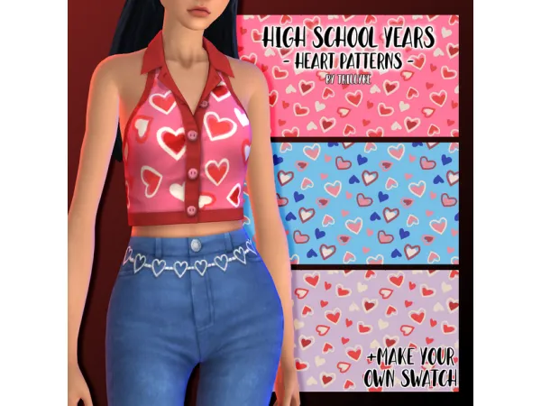 Sims 4 Maxis Match Software & Tools CC: HSY Heart Patterns Download by Trillyke
